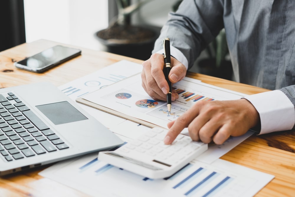 Man Working On Company Liquidation